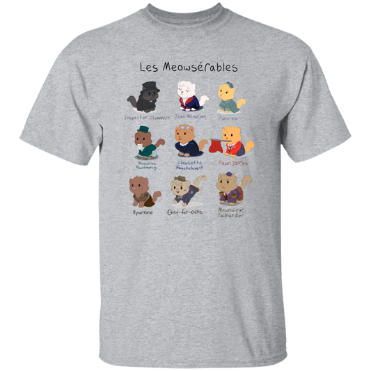 Cute Les Meowserables Cat Pun Teacher Vintage Unisex  T-Shirt - letter