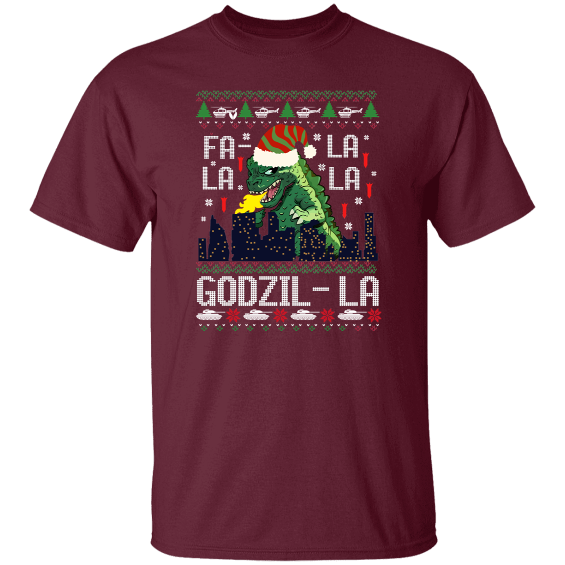 Fa La La La Godzilla Christmas Vintage T-Shirt