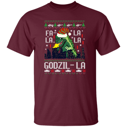 Fa La La La Godzilla Christmas Vintage T-Shirt