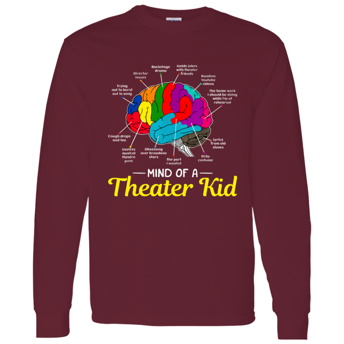 Mind Of A Theater Kid G540 LS T-Shirt 5.3 oz. - jasmine