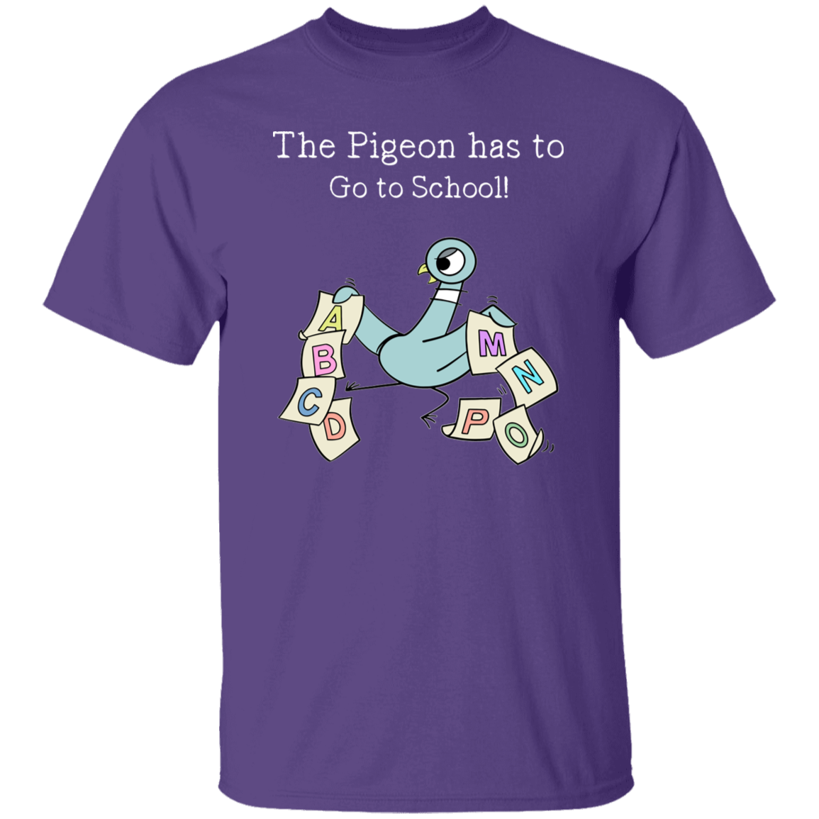 The Pigeon Has To Go To School Teacher T-Shirt,Book Character ABC Tee for Teachers & Kids
