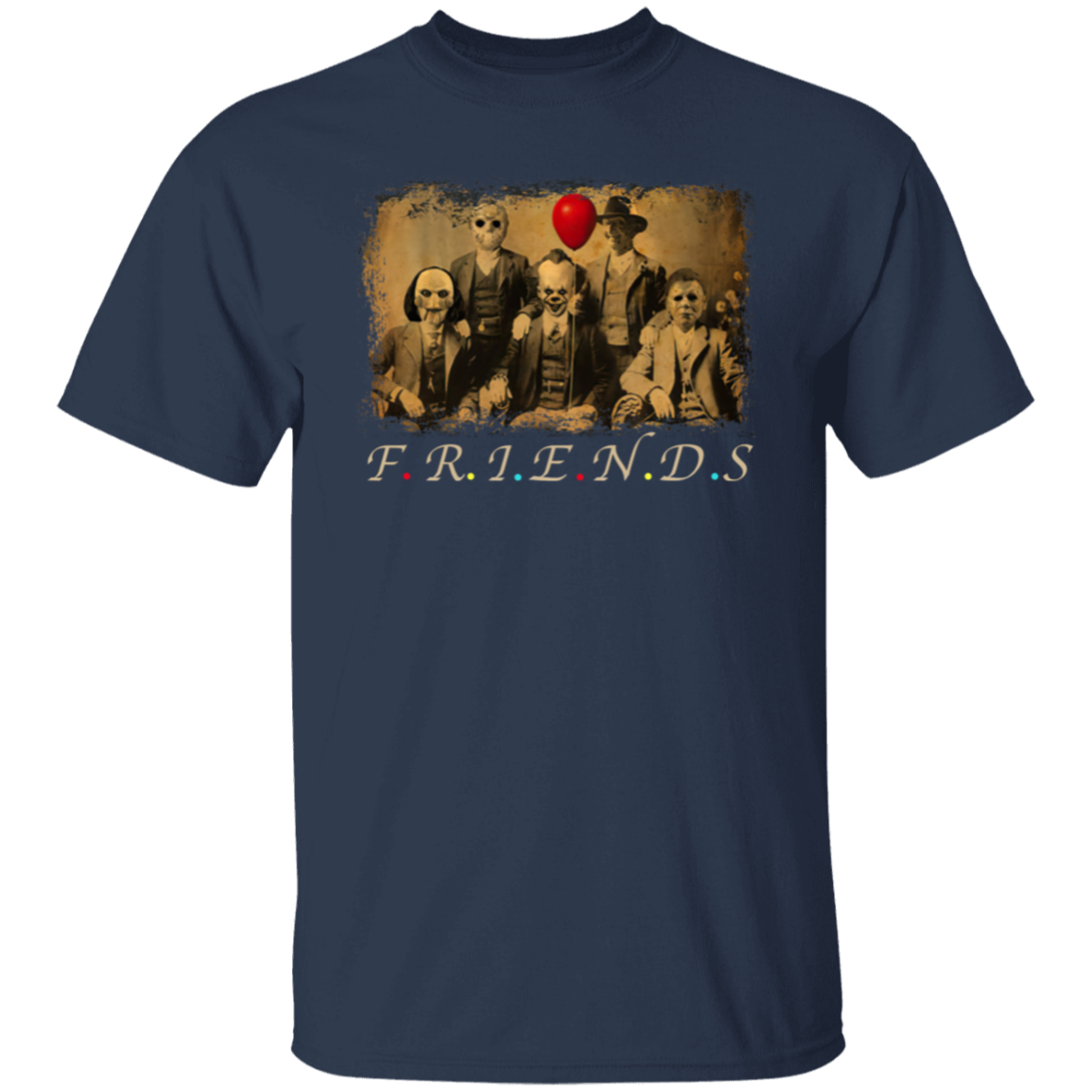 Friends Horror Five Characters Squad – Funny Halloween Movie T-Shirt - leleart