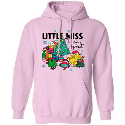 Little Miss Christmas Spirit Funny Christmas Teacher Vintage T-Shirt G185 Gildan Pullover Hoodie