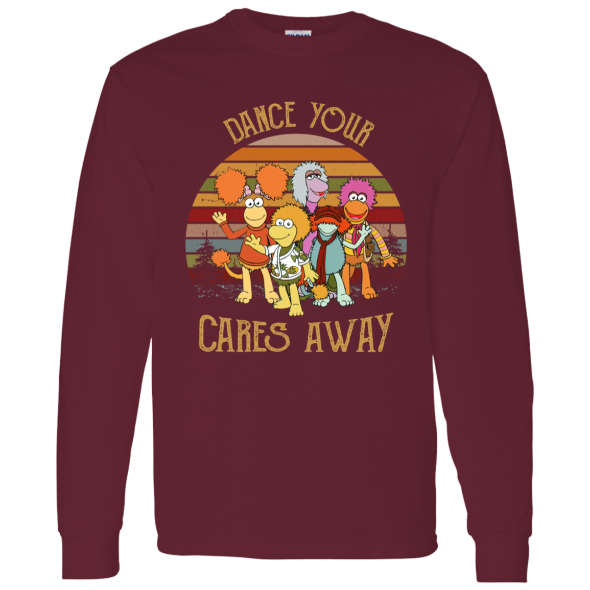 Fraggle Rock Dance Your Cares Away Sunset Long Sleeve