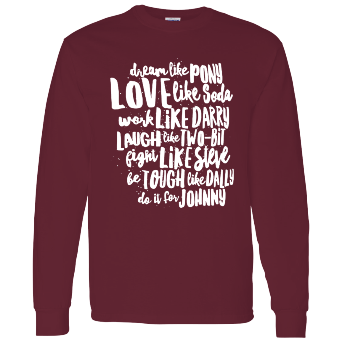 The Outsiders Character Names Funny Literature Teacher Vintage T-Shirt - LONG SLEEVE