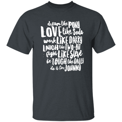The Outsiders Character Names Funny Literature Teacher Vintage T-Shirt