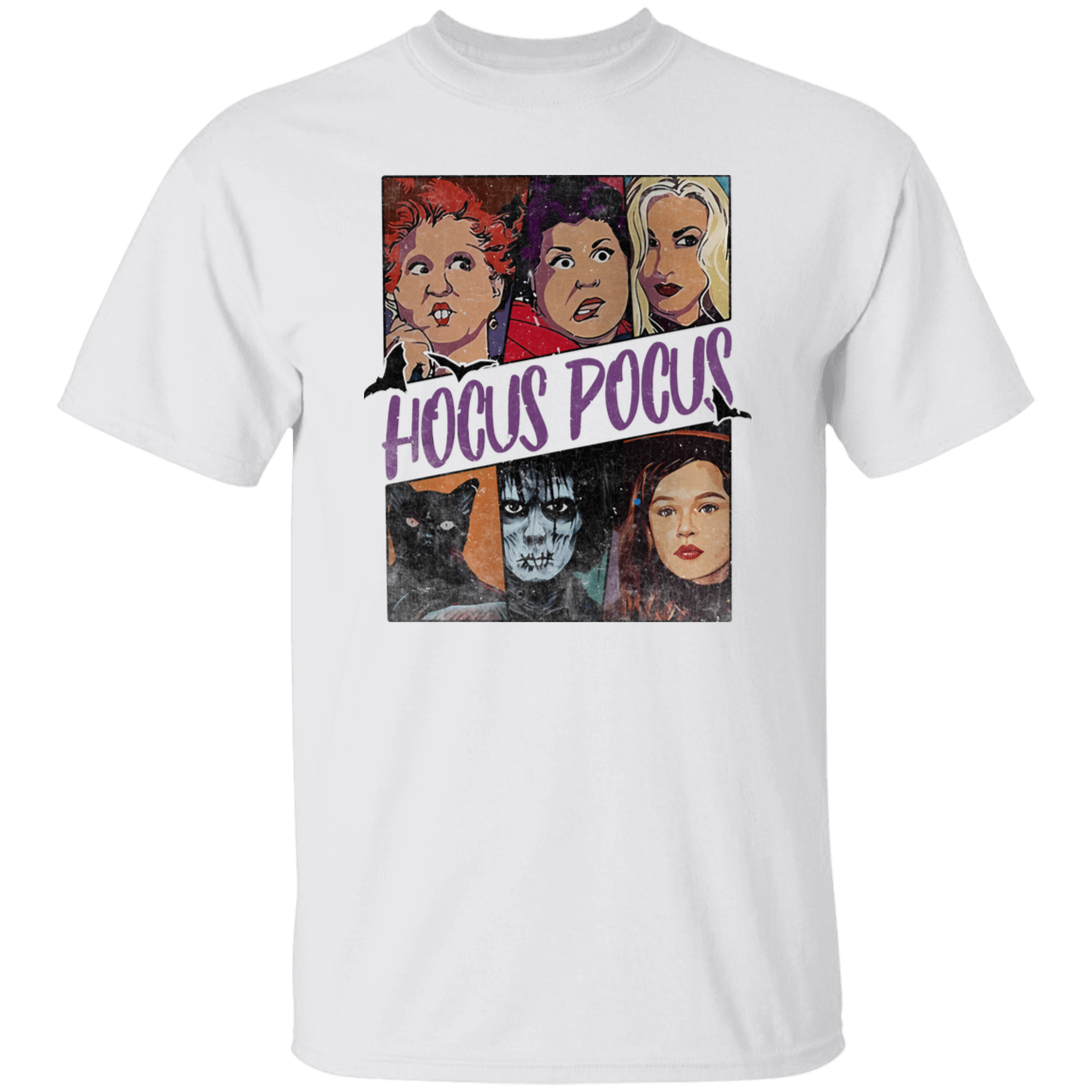 G500 5.3 oz. T-Shirt Retro Hocus Pocus Characters Vintage T-Shirt