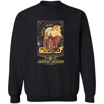Vintage Retro Uncle Iroh Make Tea Not War  Crewneck Pullover Sweatshirt