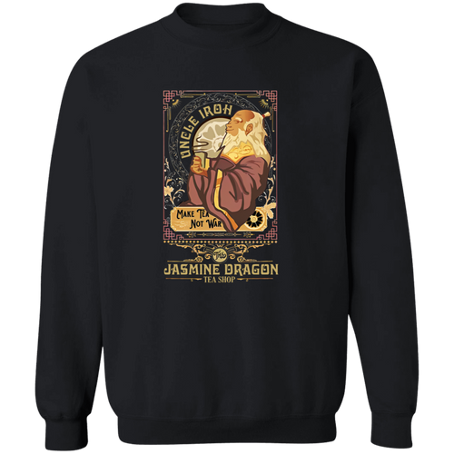 Vintage Retro Uncle Iroh Make Tea Not War  Crewneck Pullover Sweatshirt