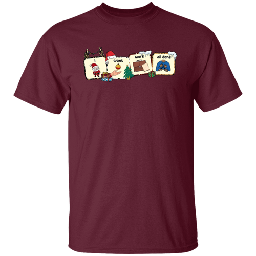 I Want Work All Down Christmas SLP Teacher T-Shirt