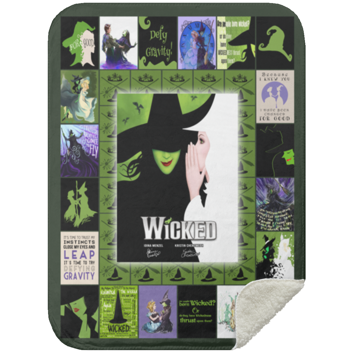 Wicked Fleece Blanket, Premium Sherpa Blanket, Wicked Blanket, Musical Quilt, Wicked Musical Blanket	MSHS Premium Sherpa Blanket 30x40