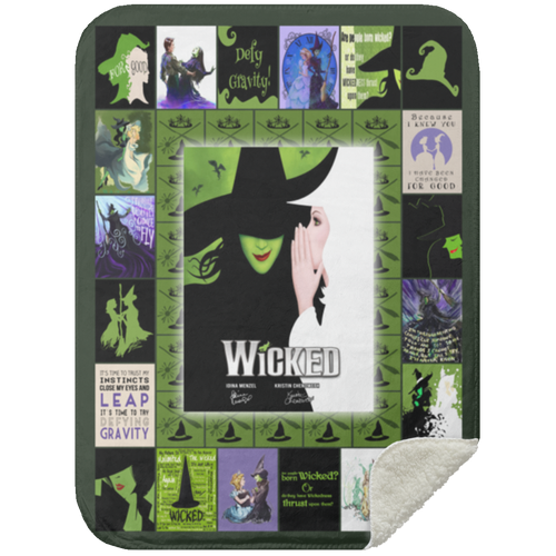 Wicked Fleece Blanket, Premium Sherpa Blanket, Wicked Blanket, Musical Quilt, Wicked Musical Blanket	MSHS Premium Sherpa Blanket 30x40