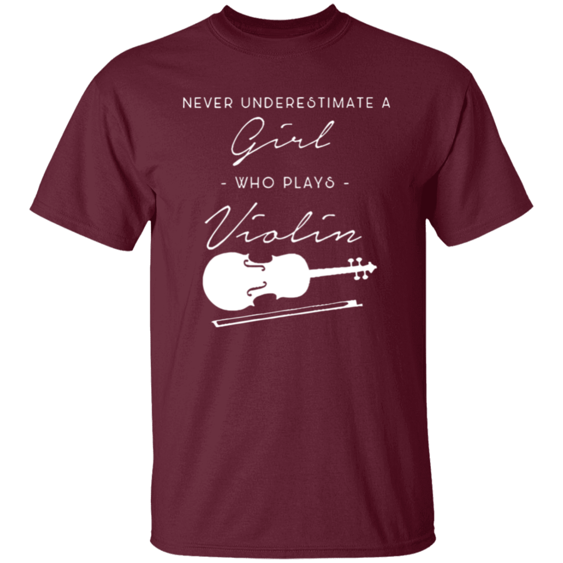 Never Underestimate A Girl Who Plays Violin Teacher Vintage Unisex  T-Shirt - letter