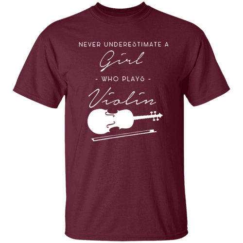 Never Underestimate A Girl Who Plays Violin Teacher Vintage Unisex  T-Shirt - letter