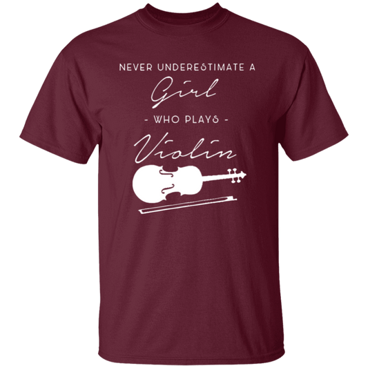 Never Underestimate A Girl Who Plays Violin Teacher Vintage Unisex  T-Shirt - letter