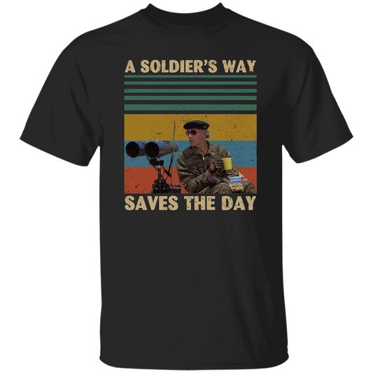 A Soldier's Way Saves The Day Vintage T-Shirt, The Burbs Shirt, Mark Rumsfield Shirt, Comedy Movie Shirt, 80s Movie Shirt	G500 5.3 oz. T-Shirt