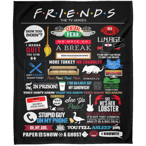 Friends TV Show Fleece Blanket, Premium Sherpa Blanket, Friends TV Series Blanket, Friends Quilt, TV Series Blanket	FLM Arctic Fleece Blanket 50x60