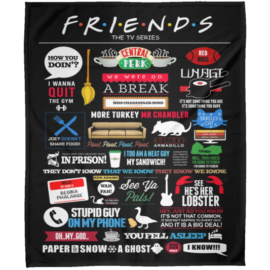 Friends TV Show Fleece Blanket, Premium Sherpa Blanket, Friends TV Series Blanket, Friends Quilt, TV Series Blanket	FLM Arctic Fleece Blanket 50x60