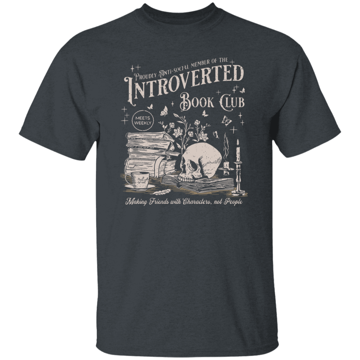 Introverted Book Club Teacher Vintage T-Shirt