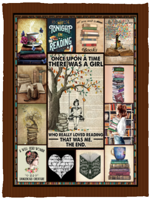 Once Upon A Time There Was A Girl Who Really Loved Reading That Was Me Fleece Blanket, Premium Sherpa Blanket, Book Blanket, Book Lover Gift	VPS Cozy Plush Fleece Blanket - 30x40