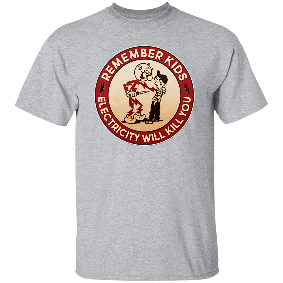 Funny Retro Vintage Electricity Will Kill You Emblem Vintage T-Shirt