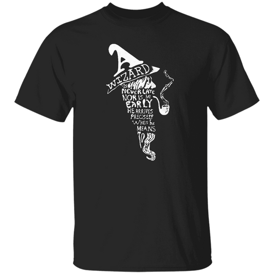 A Wizard Is Never Late Nor Is He Early He Arrives Precisely When He Means To Vintage T-Shirt, LOTR Shirt, Gandalf Shirt, LOTR Lovers ShirtG500 5.3 oz. T-Shirt