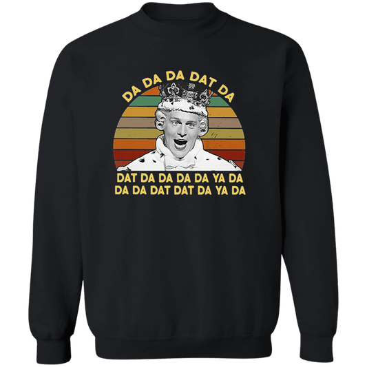 Da Da Da Dat Da King George Retro Sunset Vintage T-Shirt, Alexander Hamilton Fans Shirt, King George Shirt, Gift Tee For You And Your Family	G180 Gildan Crewneck Pullover Sweatshirt
