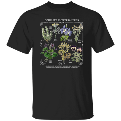 Ophelia's Flowers And Herbs Funny Literature Teacher Vintage T-Shirt