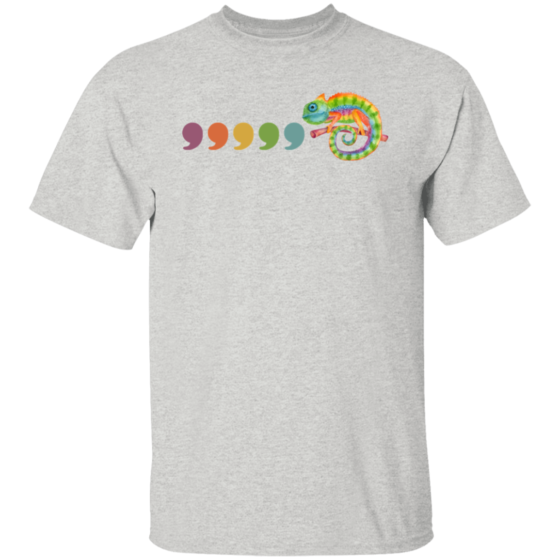 Comma Comma Chameleon Teacher T-Shirt - lapicta