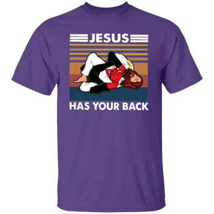 Jiu Jitsu Jesus Has Your Back Funny Christian Gift Vintage T-Shirt - leleart
