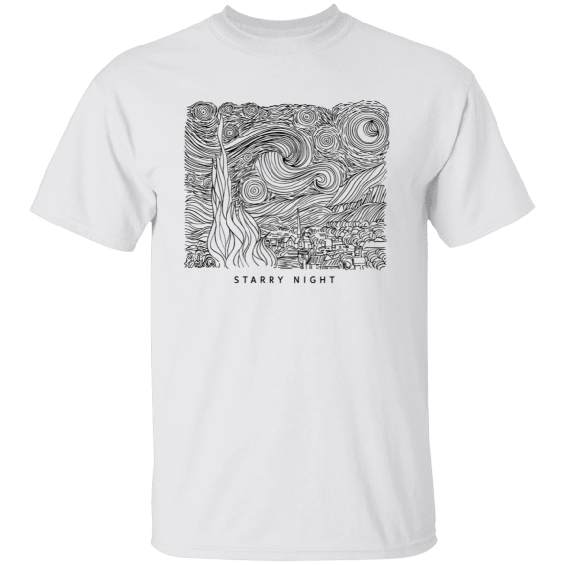 Vincent Starry Night Sketchy Teacher Vintage  Unisex  T-Shirt - letter