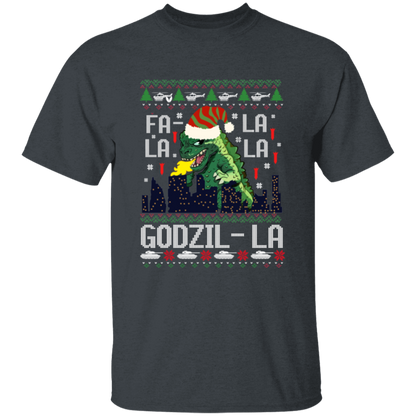 Fa La La La Godzilla Christmas Vintage T-Shirt - YOUTH