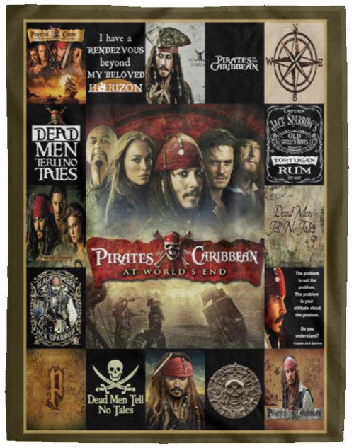 The Pirates Of Caribbean At Worlds Fleece Blanket, Premium Sherpa Blanket, Pirates Of Caribbean Blanket, Retro MovieVPL Cozy Plush Fleece Blanket - 60x80