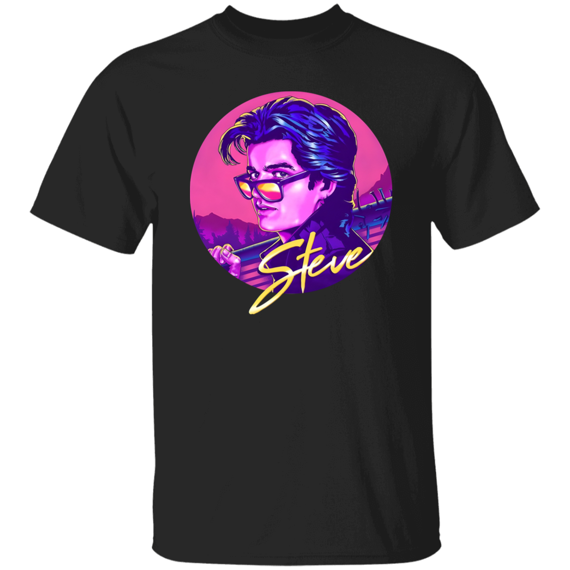 Steve Harrington Joe Keery St4 Retro Art Unisex Vintage T-Shirt, Steve Harrington Shirt, Stranger Things Shirt, Demodog Shirt	G500 5.3 oz. T-Shirt