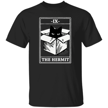 Black Cat IX The Hermit Funny Cat In Box Vintage T-Shirt, Tarot Shirt, Black Cat Shirt, Cat Lovers Shirt, Gift Tee For You And Your Family	G500 5.3 oz. T-Shirt