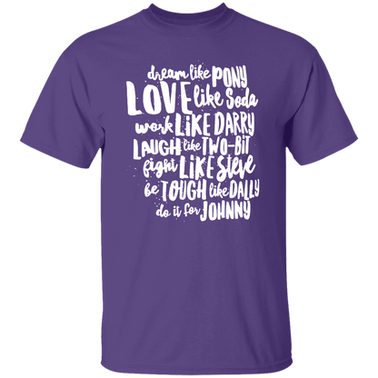 The Outsiders Character Names Funny Literature Teacher Vintage T-Shirt