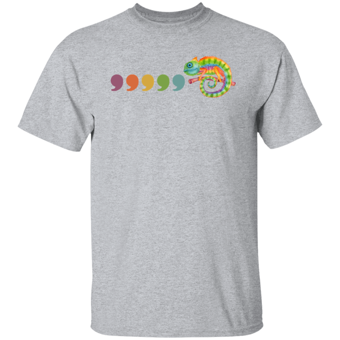 Comma Comma Chameleon Teacher T-Shirt - lapicta