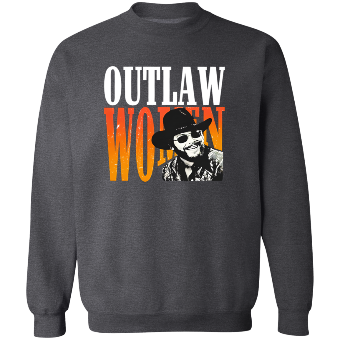 G180 Gildan Crewneck Pullover Sweatshirt Hank Williams Jr Outlaw Unisex Vintage T-Shirt