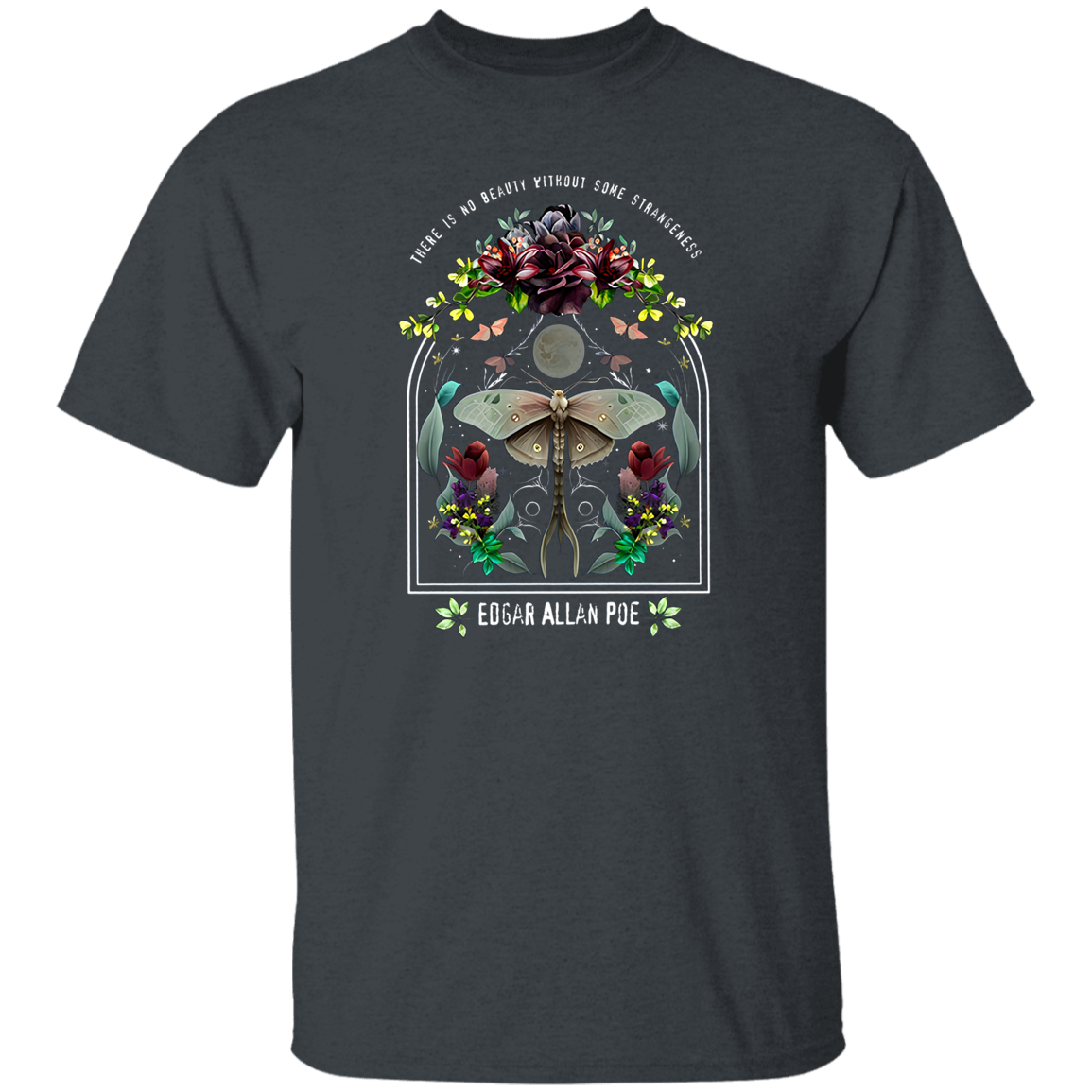 There Is No Beauty Without Some Strangeness Edgar Alan Poe Funny Halloween Teacher Vintage T-Shirt