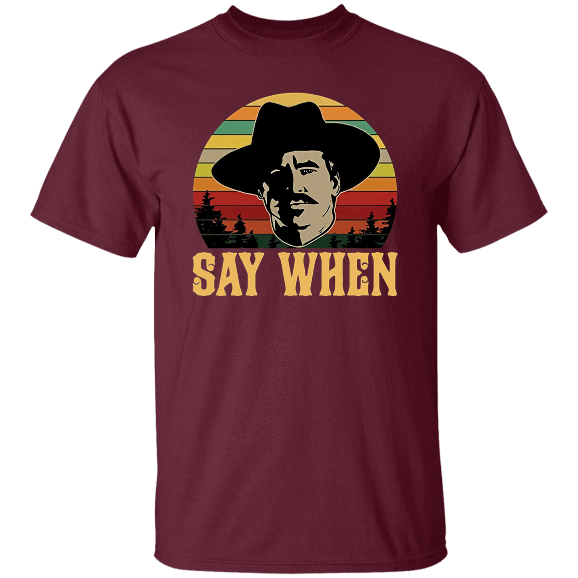 Tombstone Doc Holliday Say When Retro Vintage T-Shirt - leleart