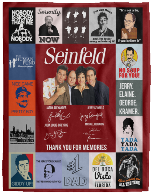 Seinfeld Fleece Blanket, Premium Sherpa Blanket, Jerry Seinfeld Fan Blanket, Seinfeld Blanket, Seinfeld Squad BlanketVPL Cozy Plush Fleece Blanket - 60x80