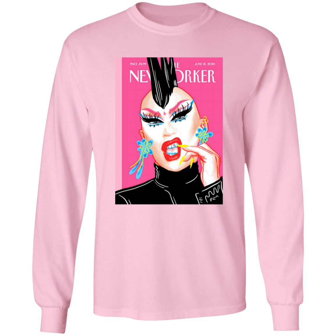 G540 LS T-Shirt 5.3 oz. The New Yorker Magazine Cover The Look Of Pride By Sasha Velour Unisex T-Shirt