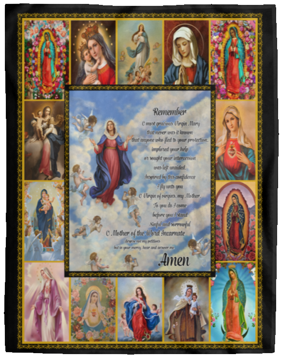 Mary Mother Of Jesus Fleece Blanket, Premium Sherpa Blanket, Maria Blanket, Christian Gift, Jesus Lover Gift, Mother Of Jesus Blanket	VPL Cozy Plush Fleece Blanket - 60x80