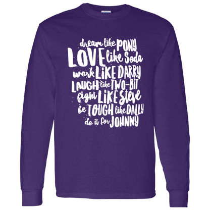 The Outsiders Character Names Funny Literature Teacher Vintage T-Shirt - LONG SLEEVE