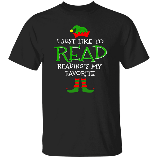 I Just Like Read Reading's My Favorite Unisex T-Shirt, Reading Shirt, Funny School Shirt, Kindergarten Teacher Shirt, Back To School Gift	G500 5.3 oz. T-Shirt