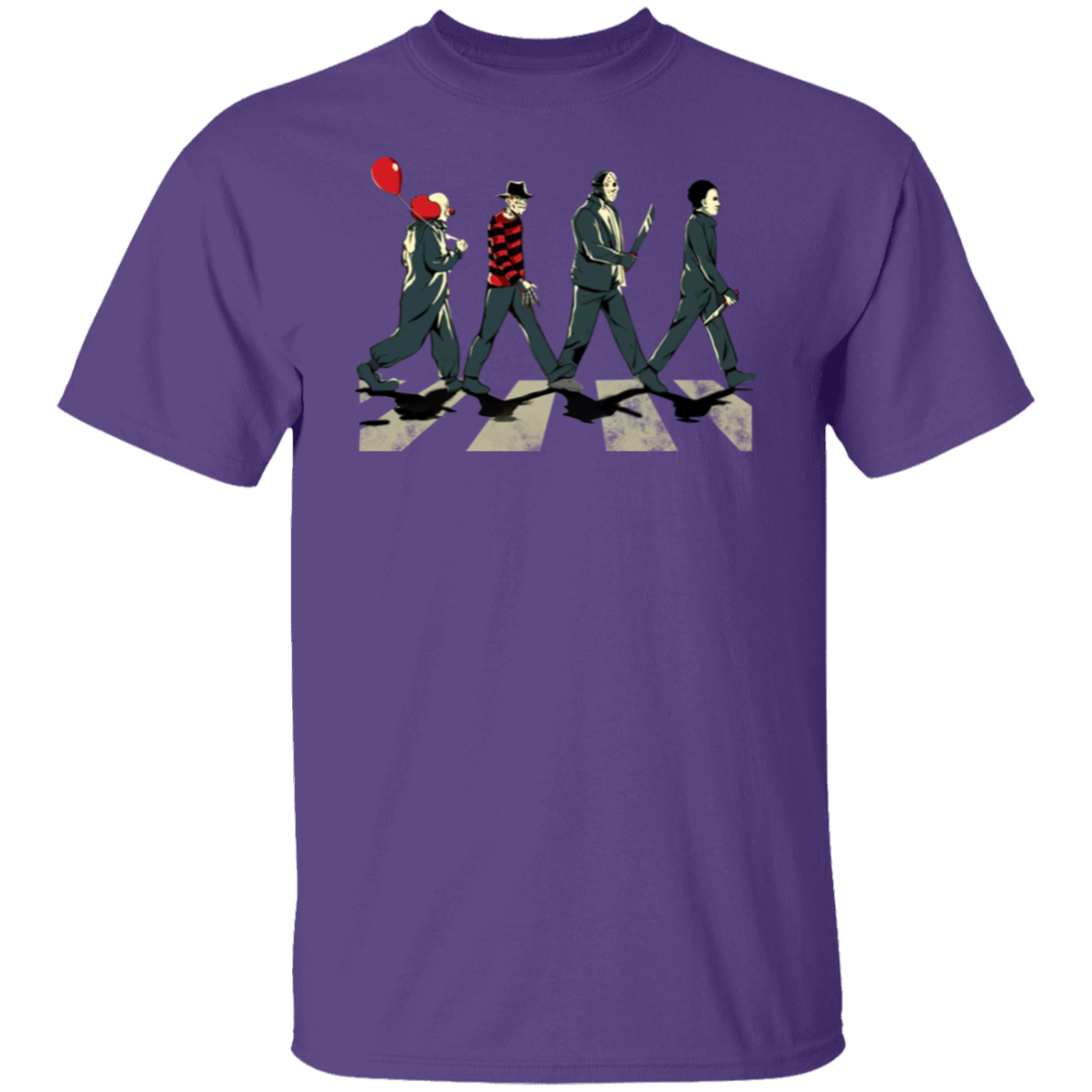 Horror Movie Characters Abbey Road T-Shirt - leleart