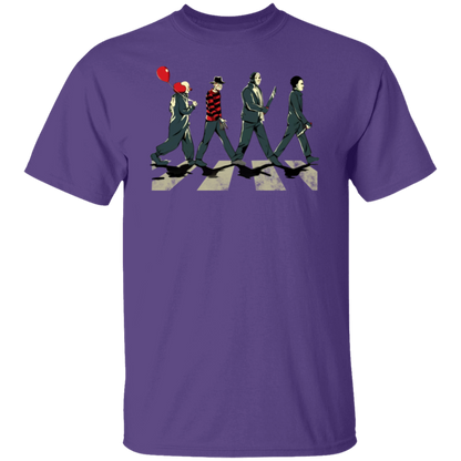 Horror Movie Characters Abbey Road T-Shirt - leleart