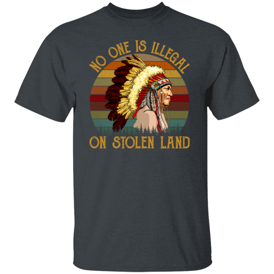 No One Is Illegal On Stolen Land Vintage T-Shirt - leleart