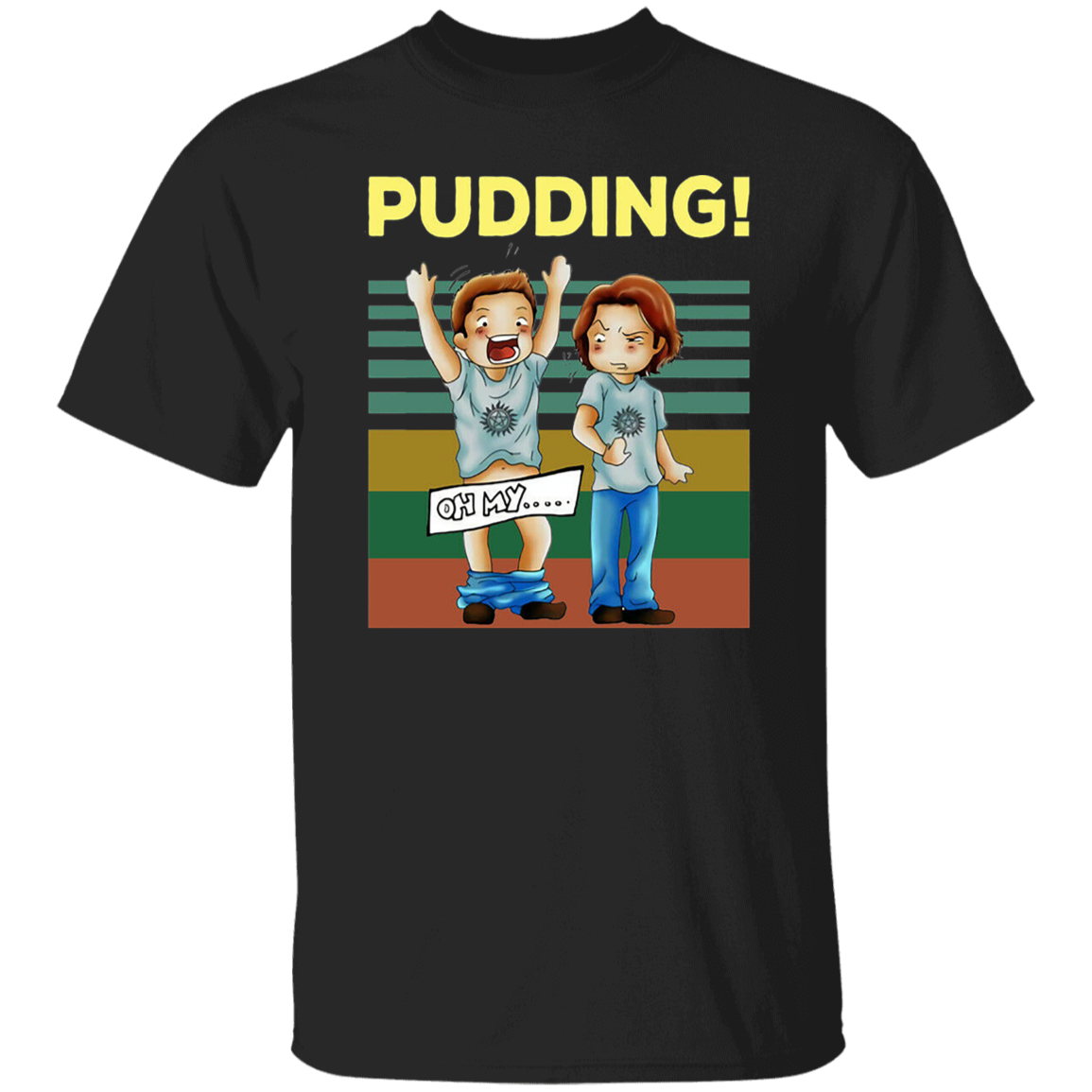 Pudding Dean & Sam Winchester Oh My Funny TV Series Vintage T-Shirt