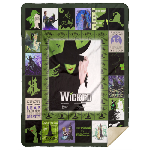 Wicked Fleece Blanket, Premium Sherpa Blanket, Wicked Blanket, Musical Quilt, Wicked Musical Blanket	MSHL Premium Sherpa Blanket 60x80